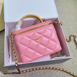 Masna damska torba do makijażu torba na ramię 18 skórzana Diamond Złota Sprzęt Metalowa klamra Pleciona Top Luksusowa torebka Matelasse Crossbody Bags Tourse Sacoche