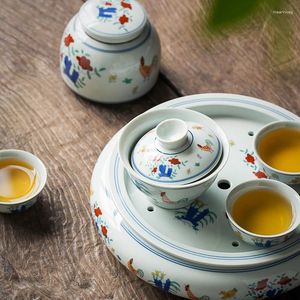 Teaware set White Jade Porcelain Coffee Cup Tea Set Luxury High-End Hushållens kinesisk stil