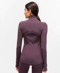 L-78 Autumn Winter New Zipper Jacket Quick-Drying outfit Yoga Clothes Long-Sleeve Thumb Hole Training Running Women Piglulu Slim Ice silk