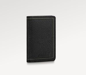 Nova carteira curta masculina com bordado de couro de vaca vertical dobrável M68209 carteira de bolso