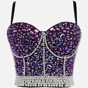 Tanques femininos Primavera Summer Summer Tops Grunge lantejoulas Diamond Party Top Shaper Bra Bra Mulher Roupas Y2K BLUSAS VENDO SENHORAS