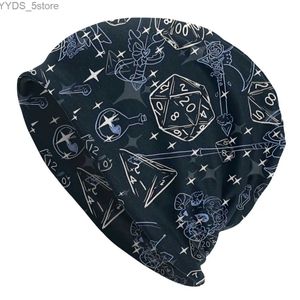 Beanie/Skull Caps DnD Game Uomo Donna Beanie Hats Azure D20 Cappello lavorato a maglia Hip Hop Paraorecchie Bonnet Street Skullies Berretti YQ231108