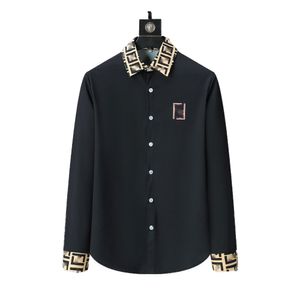 Men's top designer business leisure shirt, embroidered printing picture and text long-sleeved shirt, luxury essence shirt, reasonable price, size to actual size.