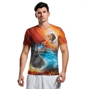 メンズTシャツ2023ダイレクトディールS 3Dブラックホールデジタル印刷星空男性モーションショートスリーブTシャツ