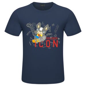 ICON DSQICON2 2023 Neue Herren bedruckte Hemden T-Shirts Marke Casual Classic Fashion Persönlichkeit Trend für Simple Street Short Sleeve