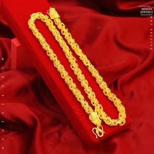 Hängsmycken Lucky 24k Yellow Gold Plated Pendant Necklace For Women Love Heart Clavicle Chain Halsband Alla hjärtans dag Fina smycken gåvor