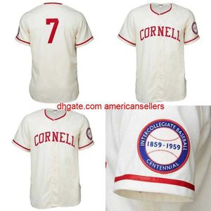 Baseball Cornell Big Red Red 1959 Home Jersey Shirt Men, homens jovens de qualquer nome e número Doubl