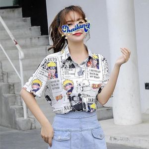 البلوزات النسائية مانغا أنيمي طباعة tshirts نساء harajuku الملابس الإناث الصيف 2023 قمم المرأة و tees قصيرة الأكمام قميص كبير الحجم