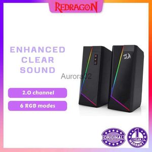 Datorhögtalare REDRAGON GS520 RGB Desktop -högtalare 2.0 Channel PC Computer Stereo -högtalare med 6 färgglada LED -lägen Förbättrad ljud YQ231103