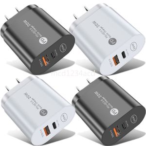 Snabb snabb laddning EU US UK 20W 12W PD Typ C USB C Wall Charger Smart Power Adapters för iPad iPhone 11 12 13 Samsung Huawei M1 med detaljhandeln