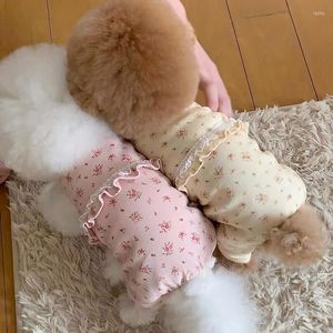 Dog Apparel Pet Dogs Clothes Small Floral Four-legged Breathable Summer Than Bear Home Poodle One-piece Vest