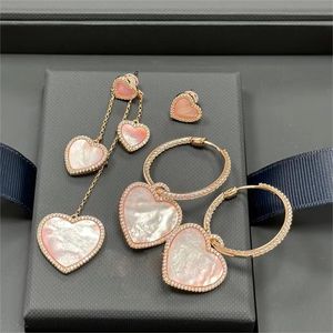 lyx ett varumärke kärlekshjärta designer stud örhängen kvinnor flickor charm pärla elegant rosa hjärtan diamant arcterxy aretes brincos örhängen örhänge öronringar smycken