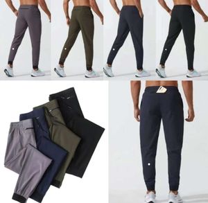 LU feminino LL masculino jogger calças compridas esporte yoga outfit secagem rápida cordão ginásio bolsos sweatpants calças masculinas casual cintura elástica fitnessloose lazer