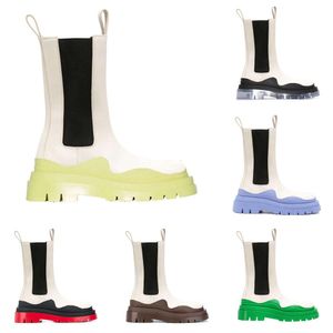 Weiße Damen-Mann-Stiefel, Luxus-Tire-Lean-Botteg-Leder-Chelsea-Damenstiefeletten, Herren-Lug-Plattform-klobige Schuhe, Lady Knight-Low-Top-Stiefel, Designer-Stiefel, 35–45 XXX