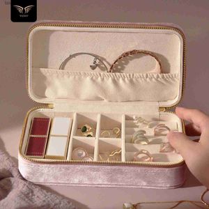 Jewelry Boxes TAIMY Plush Velvet Jewelry Box Ring Necklace Storage Organizer Personalized Gift Free Custom Jeweler Store Packaging Case Q231109