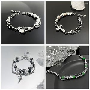 Charm Armbänder Trendy Quaste Perle Zirkon Kreuz Für Frauen Männer Hip Hop Persönlichkeit Einfache Schmuck Party Geschenk Großhandel