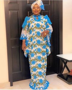 Sukienki swobodne ubranie etniczne koronki afrykańskie dla kobiet bubou szatę femme sukienka dashiki haftowany kwiat kaftan afryka plus size