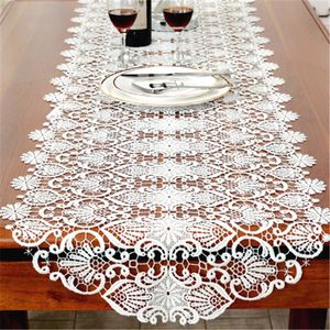 Table Runner Cotton Table Runner White Embroidered Tea Lace Table Cloth Cover Towel Home Christmas Table Cloth Pad Wedding Decoration 230408