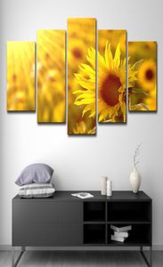 Tela modulare Home Decor Immagini Wall Art 5 Pezzi Sunshine Flowers Dipinti Soggiorno Stampe HD Poster8470219