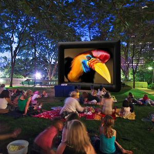 20/30ft Huge Inflatable Movie Screen Blow Up Projector Screen Outdoor for TV & Movies Seamless Portable with blower