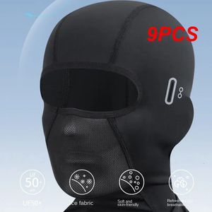 Cykelmössor masker 9st sommar Balaclava Cycling Face Mask Motorcykelhjälmfodercykelcykel Huvudbonad andningsbar vindtät anti-dammsport 231109