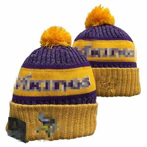 Luxo Minnesotai''Vikings''Beanies designer Winter Bean homens mulheres design de moda chapéus de malha outono boné de lã carta jacquard unissex crânio quente esporte chapéu de malha a0