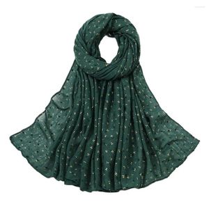 Ethnic Clothing Pom Plain Cotton Hijab Scarf Shawls Women Muslim Headband Maxi Islamic Headscarf Wraps Glitter Shimmer Bandana Turbans