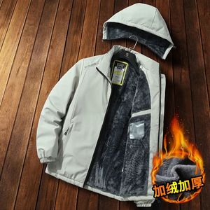 Parkas masculinas 2023 jaqueta corta-vento de lã com capuz masculina à prova d'água térmica grossa quente parka casacos inverno neve ao ar livre trekking jaquetas 231108