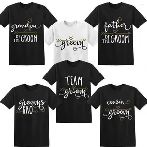 Kvinnors T -skjortor Fader kusin till brudgummen skjorta bröllopsfest familj matchande kläder Bachelorette Tee Tops Team Tshirt gåvor