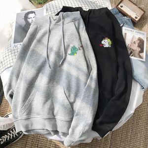 Kobiet bluzy damskie małe świeże, czyste bawełniane bluzę aksamitną markę mody luźne mężczyźni i kobiety pullover kreskówka urocza para ubrania