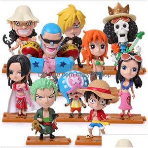 Movie Games Q Version One Piece PVC Action Figures Söta mini Figure Toys Dolls Model Collection Toy Brinquedos 10 Set Shippin2938 DHGTR