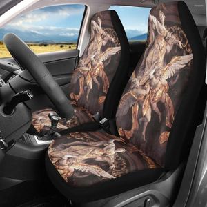 Bilsätets täcker Fashion Cover Barock Antikrist 2st Set Universal Cushion Passar det mesta av fordonets sedan Auto Interiörstillbehör