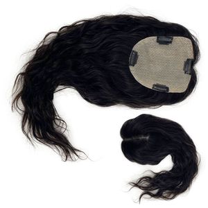 Faila falista jedwabna górna podstawa skóry Human Hair Topper dla kobiet elastyczne Virgin Remy Hair Clips w delikatnej włosie Natural Scalp 6x6 ”