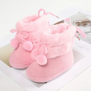 첫 보행기 Baywell Winter Furry Snow Boots Baby Girls를위한 소프트 단독 신발 018 개월 231109