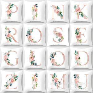 Pillow Home Dec Fodera per divano in poliestere con motivo alfabeto nordico per custodie decorative per soggiorno 45