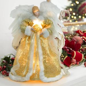 Juldekorationer ledde Angel Pendant Light 3D Doll Tree Top 2023 Decoration Xmas Valentines Day