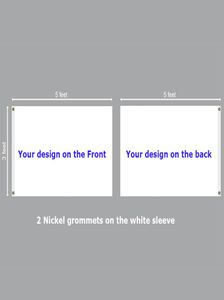 3x5 Fuß doppelseitige Flagge mit individuellem Druck und 2 Ösen auf weißem Ärmel5933411