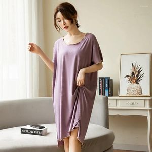 Women's Sleepwear Fdfklak Modal Nightgowns Fashion Night Wear Summer Nightdress Short Sleeve Loose Female Nightie Home Dress Casual