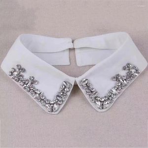 Bow Ties Women Handmade Beads Shirt Detachable Collars Girls Removable Lapel Fake Collar False Blouse Necklace Accessories