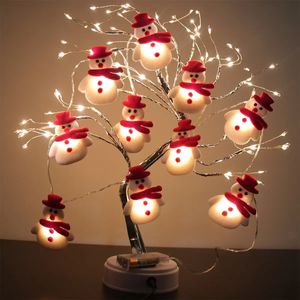 Christmas Decorations Snowman Christmas LED Garland String Light Merry Christmas Decorations for Home Cristmas Tree Strap Ornament Xmas Gifts 231109