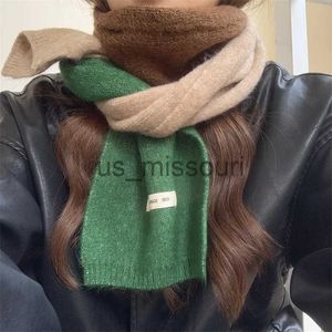 Harvor Koreansk stil vinter varm ull halsduk för kvinnor design randiga elastiska stickade halsdukar kvinnliga bandana tjocka halsduksjal 2022 J231109
