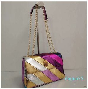 Designer Golden Eagle Head Axel Womens Color Contrast Splice Crossbody Bird Head Rainbow Designers Handväska handväska