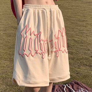 Männer Shorts Y2k Sommer Männer Und Frauen Hosen Harajuku Oversize Sweat Schwarz Weiß Rosa Gym Basketball Shorts Koreanische Streetwear Sport kleidung 230408