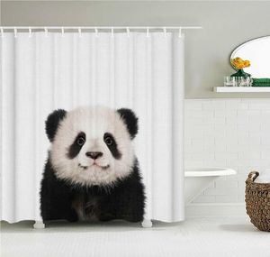 Duschgardiner 3D -tryckning Cartoon Animal Bath -skärmar Badrum Panda Curtain Christmas Gift Decor Multisize4031533