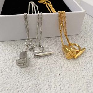 Classic designer necklace loews jewelry Luxury fashion jewelrys Minimalist Wind Chime Seal Pendant Necklace Simple Street Fashion Versatile Chain jewelry gifts