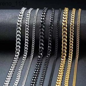 Hot Sale Basic Punk Curb Cuban Link Chain Chokers Kirurgiska rostfritt stålhalsband för män kvinnor