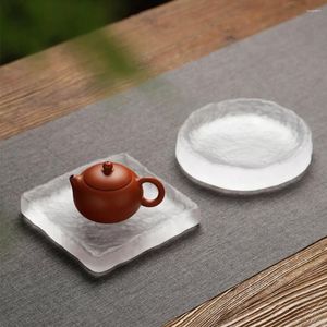 Коврики для стола в японском стиле, глазурованный поднос для чая, матовый неясный дизайн, белая толщина, чашка Liuli, чайник для дома, El Teahouse