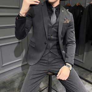 Mäns kostymer Autumn Suit Slim Fit Casual High Quality Business Large Size Dress Formal For Men Fashion Man