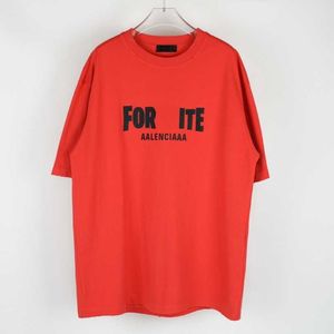 Luksusowa designerska koszula T -koszulka {prosta} High Edition Summer Fortress Night Front Back Letter Drukuj Sleep para rękaw
