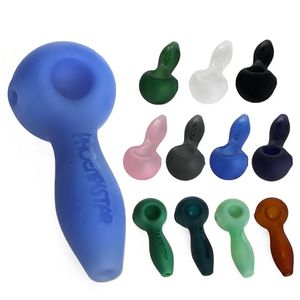 Handmade Frosted Smoking Hand Pipe Portable Bubbler Pipes Colorful Glass Oil Burner Pipe For Tobacco Dry Herb Dab Rig Bongs